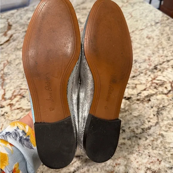 Sam Edelman Women’s Silver Loafers Gold Horsebit hardware size 8.5 metallic - Picture 6 of 7